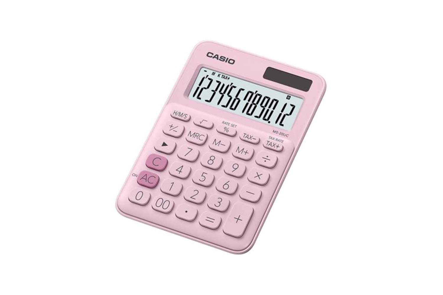 Casio MS-20UC-PK 12 Hane Açık Pembe Masa Üstü Hesap Makinesi