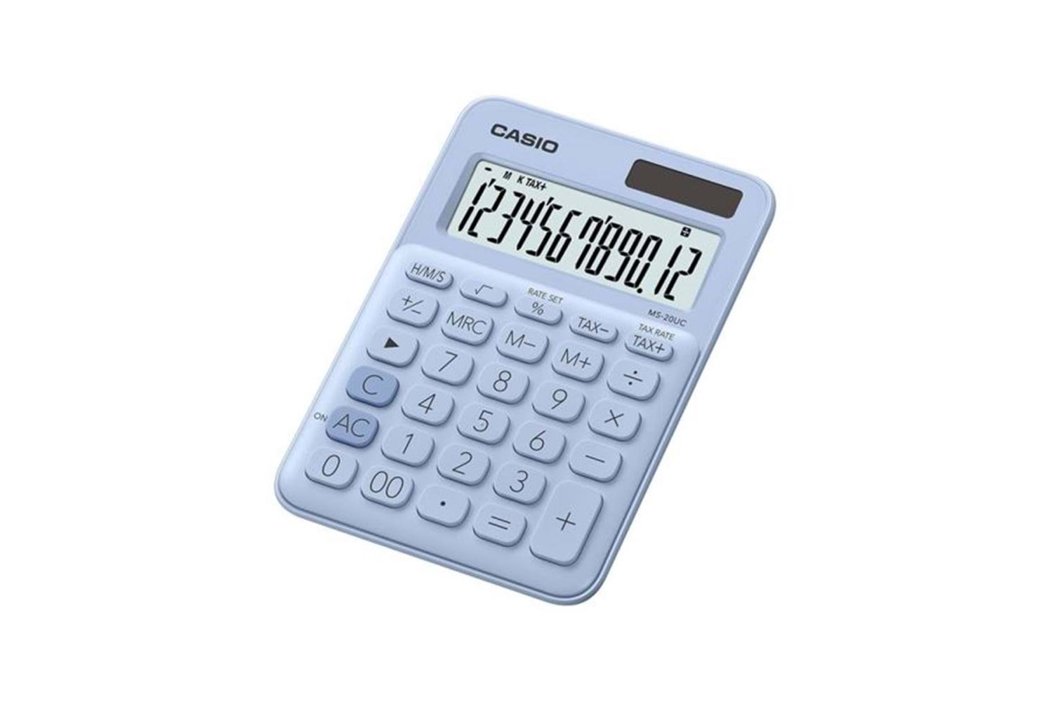 Casio MS-20UC-LB 12 Hane Açık Mavi Masa Üstü Hesap Makinesi