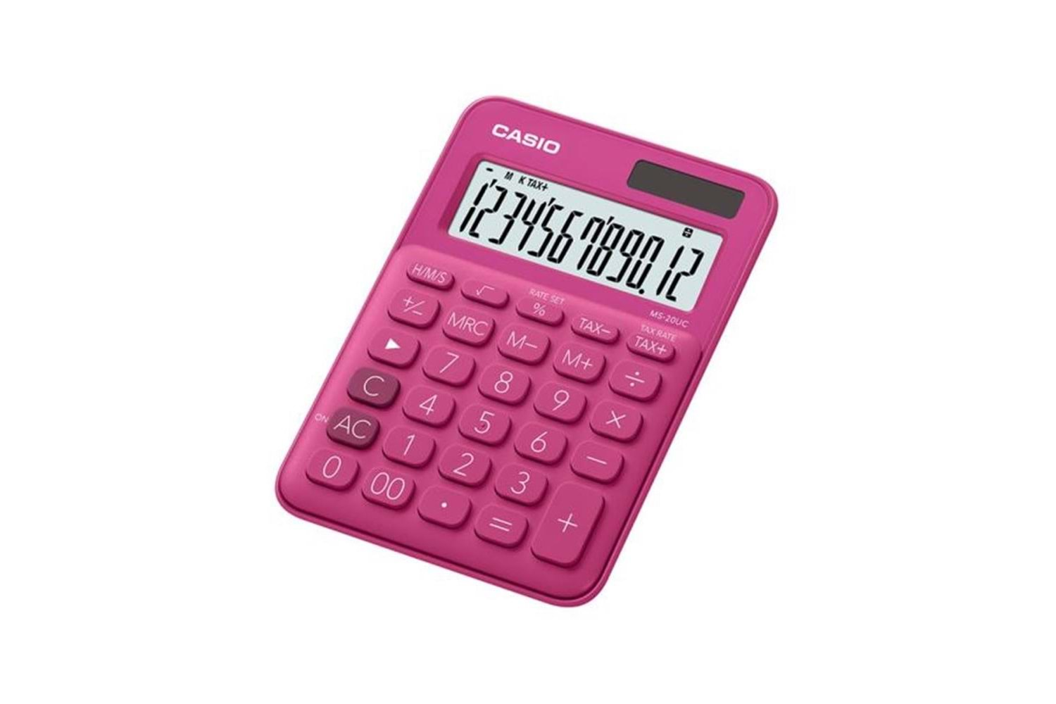 Casio MS-20UC-RD 12 Hane Koyu Pembe Masa Üstü Hesap Makinesi