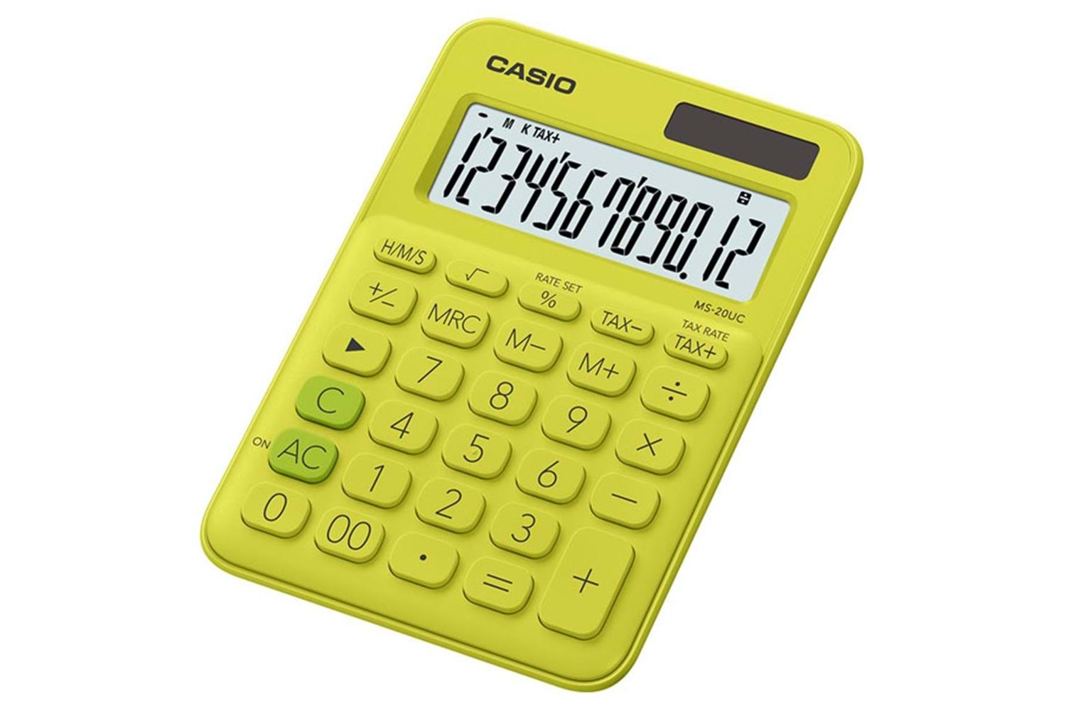 Casio MS-20UC-YG 12 Hane Sarı Masa Üstü Hesap Makinesi