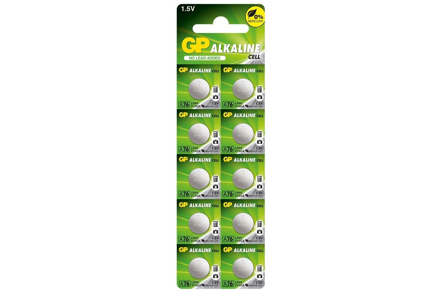 GP GPA76-2C10 LR44 Alkalin Düğme Pil 10'lu Paket 