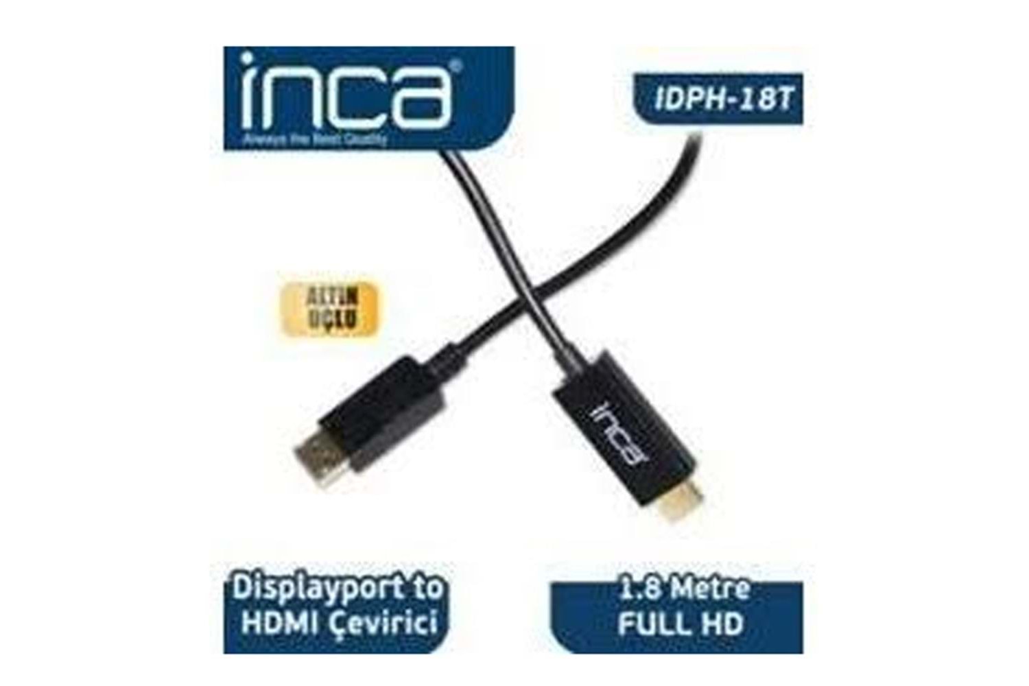 Inca IDPH-18T Displayport To Hdmı Kablo 1.8mt