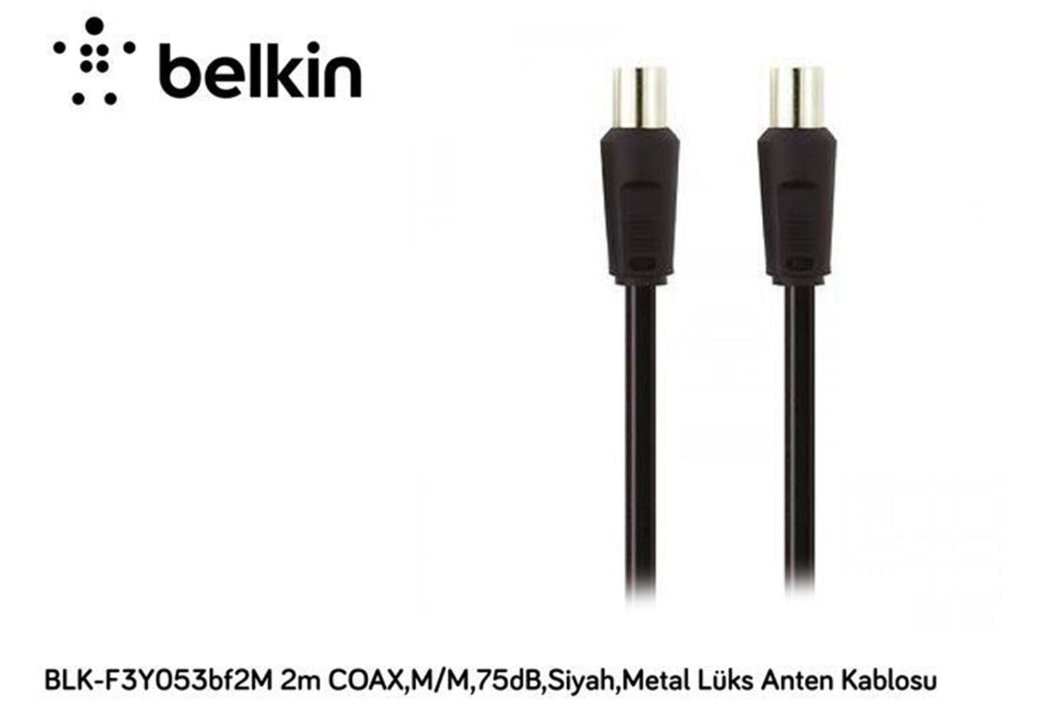 Belkin BLK-F3Y053BF2M 2mT Coax,M-M75db,Siyah,Metal Kablo