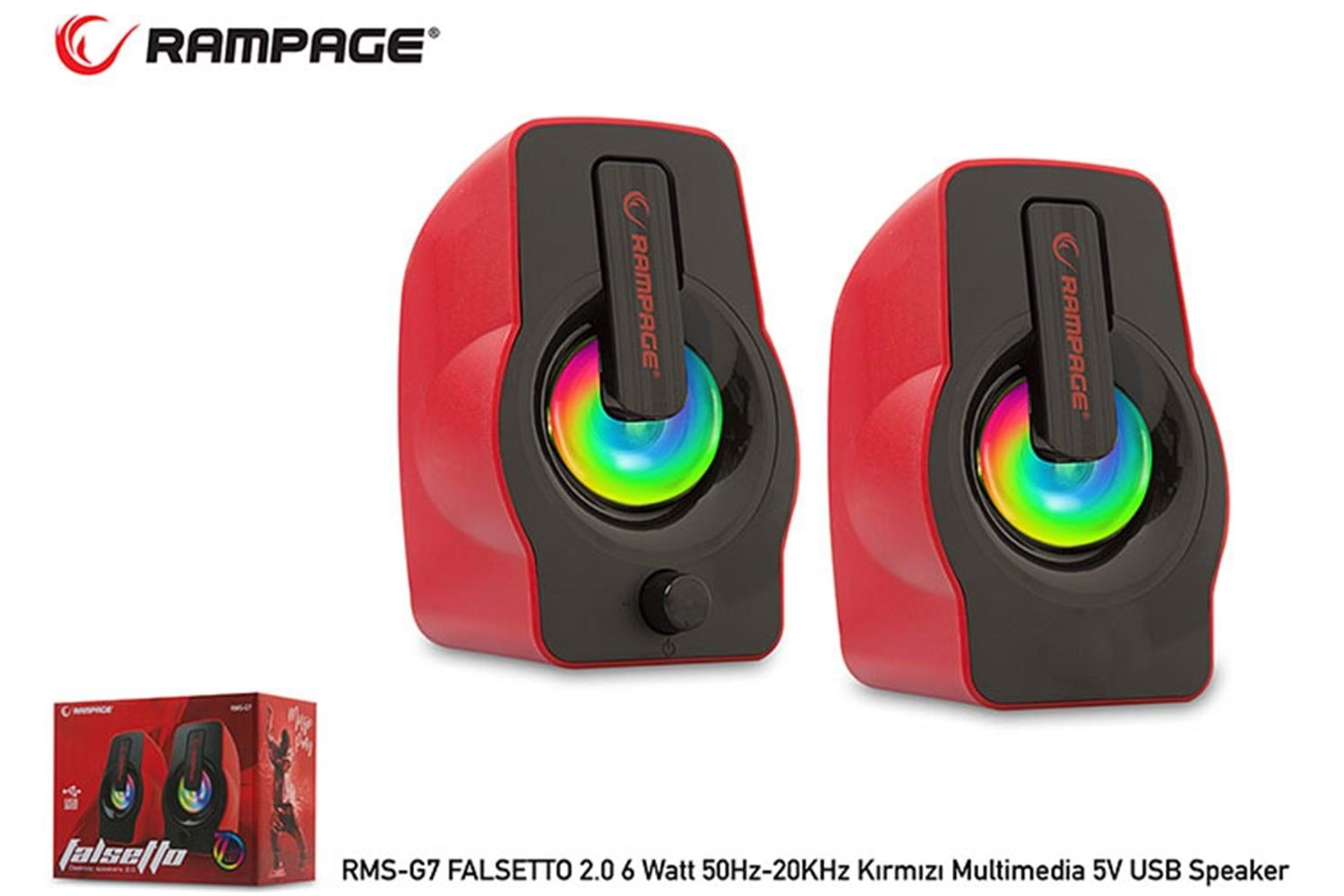 Rampage RMS-G7 Falsetto 2.0 6 Watt Kırmızı 5v Usb