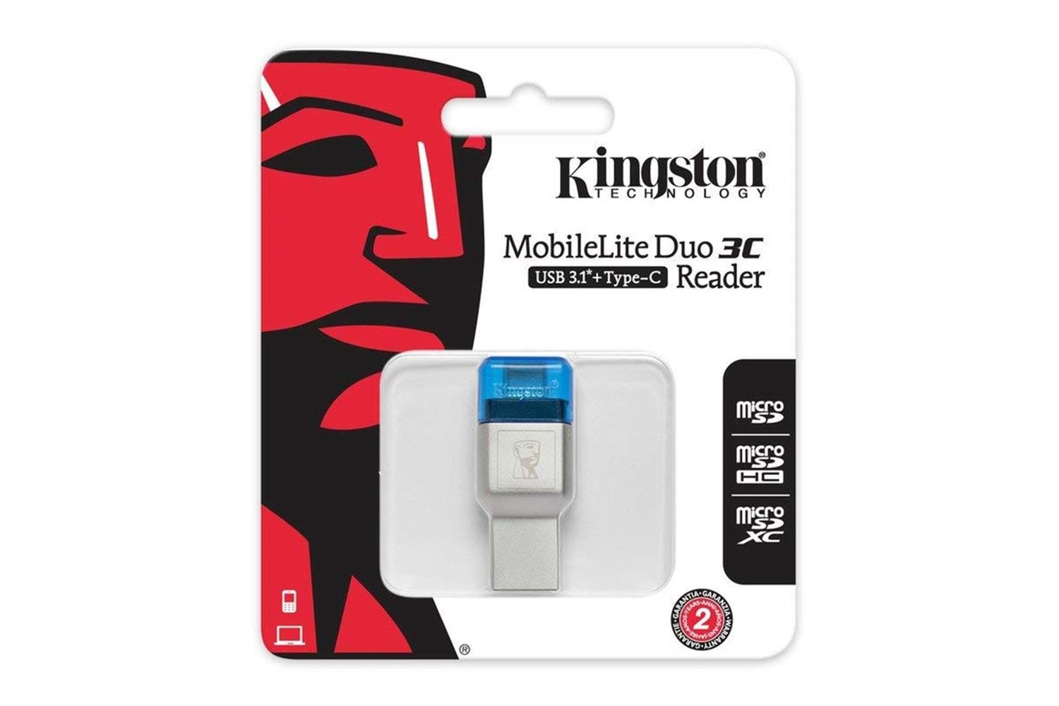 Kingston FCR-ML3C MobileLite DUO 3C USB-A+USB-C microSDHC-SDXC Kart Okuyucu