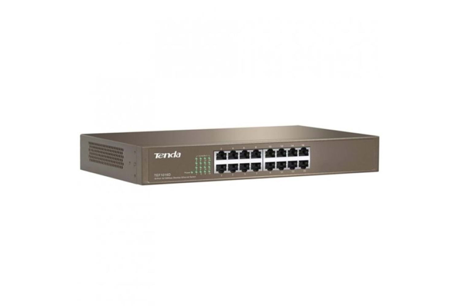 Tenda TEF1016D 16 Port 10-100 Mbps Switch Çelik Kasa Rack Mount