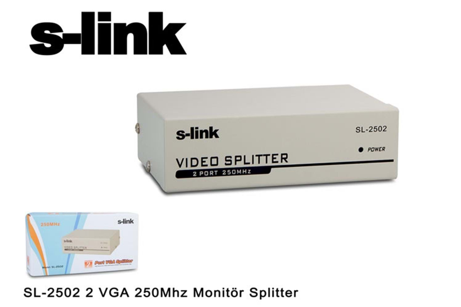 S-link SL-2502 2 VGA 250Mhz Monitör Splitter