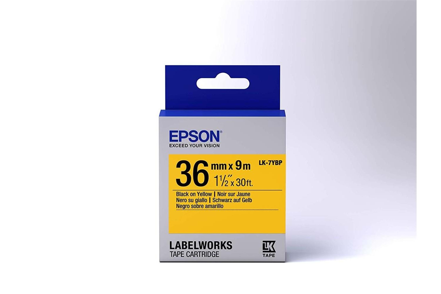 Epson LK-7YBP Pastel Sarı Üzeri Siyah 36MM 9Metre Etiket