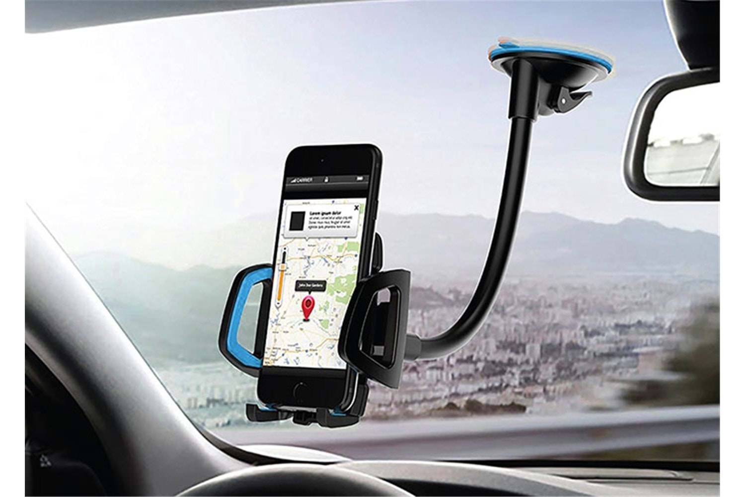Hytech HY-XH20 Vantuz + Braketi 360 Derece Siyah-Mavi Telefon Tutucu