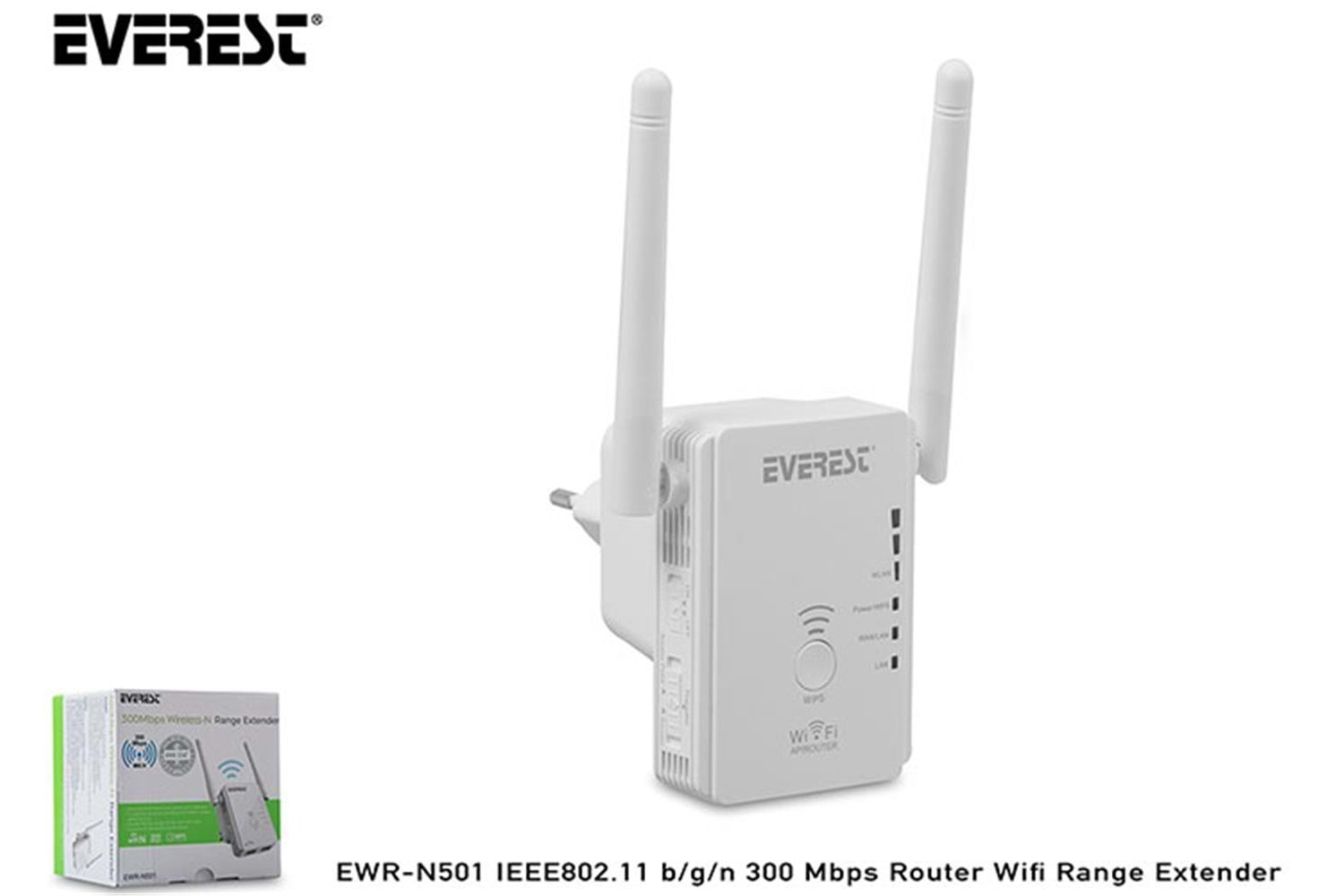 Everest EWR-N501 IEEE802.11 b-g-n 300 Mbps Router Wifi Range Extender