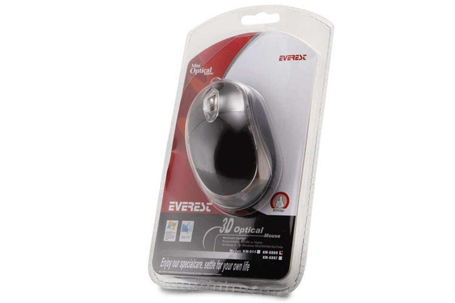 Everest KM-6809 Usb Siyah Işıklı Optik Mouse