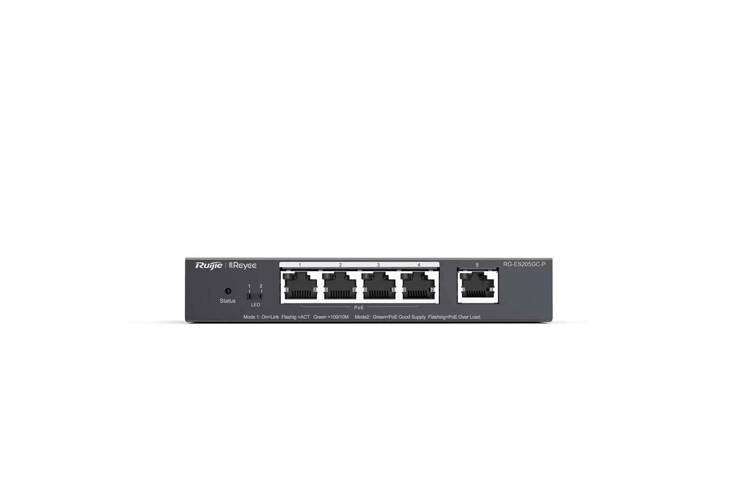 Ruijie-Reyee RG-ES205GC-P 4Port POE+ 10-100-1000 Mbps+1 Port 10-100-1000 Mbps Gb Yönetilebilir 54W