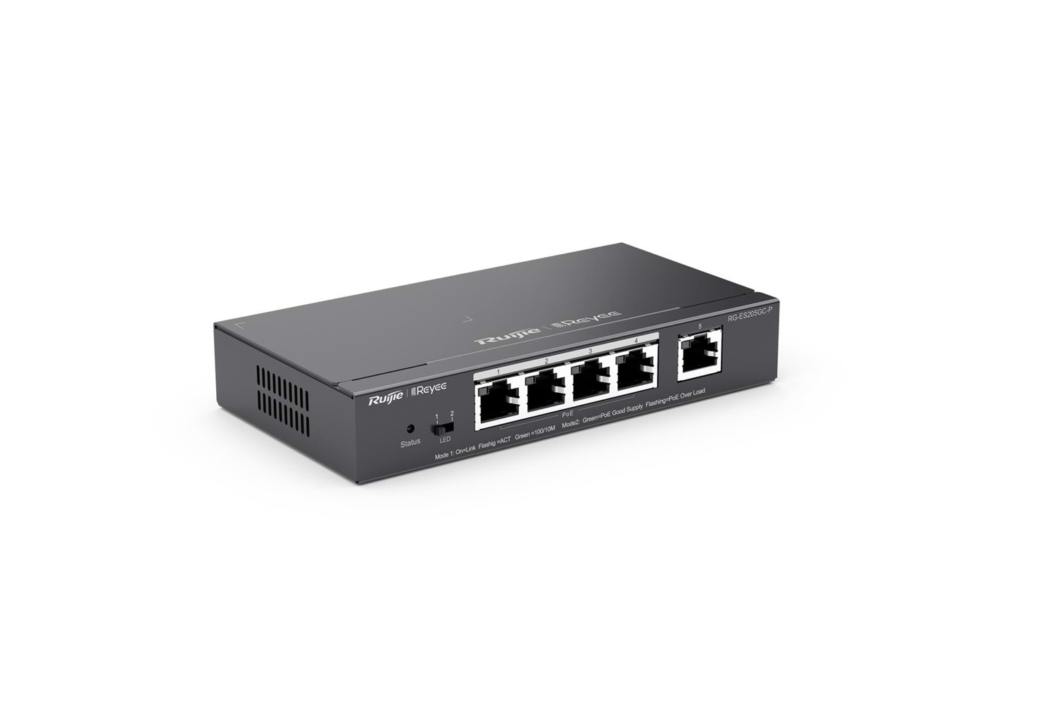 Ruijie-Reyee RG-ES205GC-P 4Port POE+ 10-100-1000 Mbps+1 Port 10-100-1000 Mbps Gb Yönetilebilir 54W
