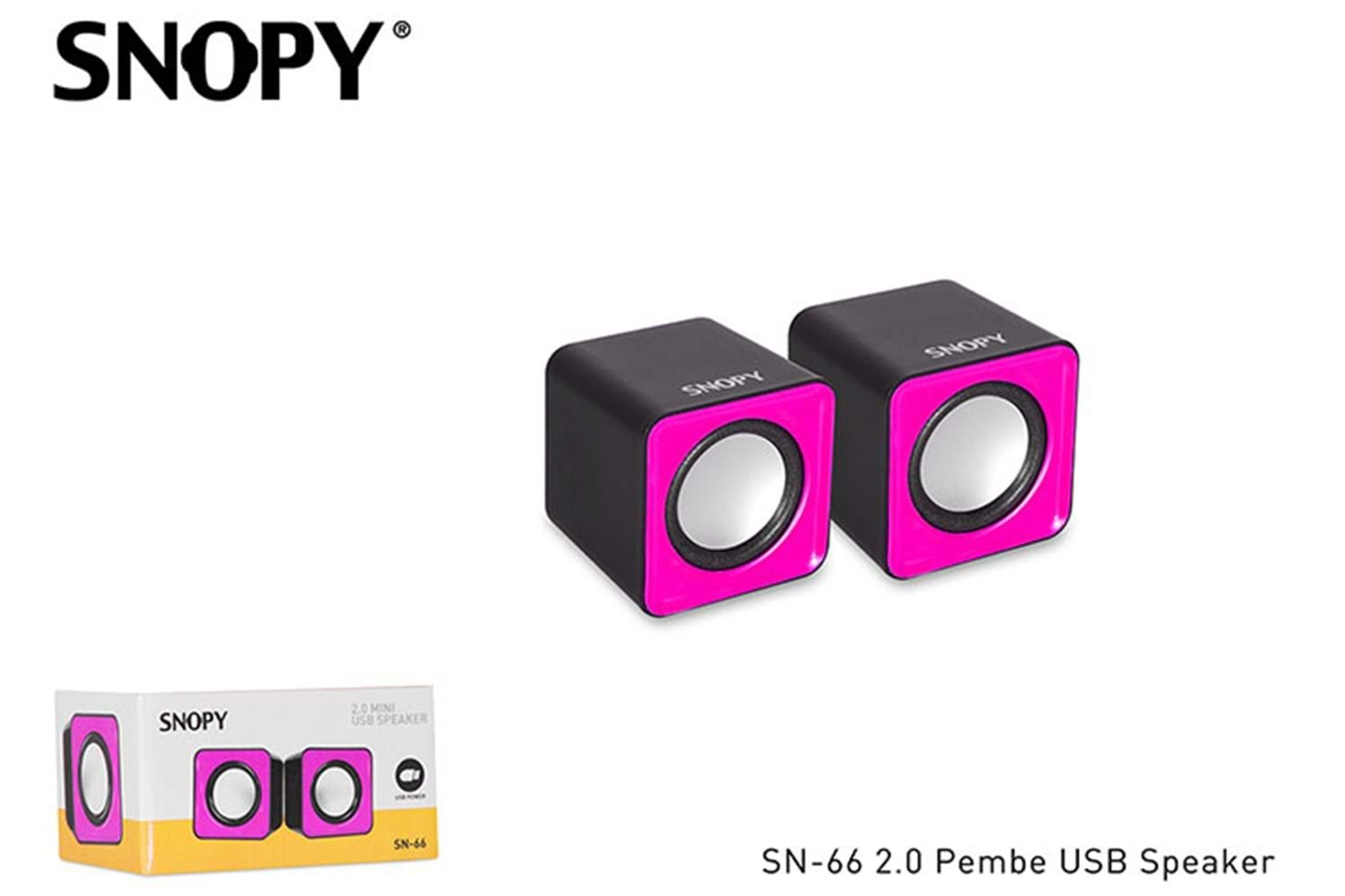 Snopy SN-66 2.0 Pembe USB Speaker