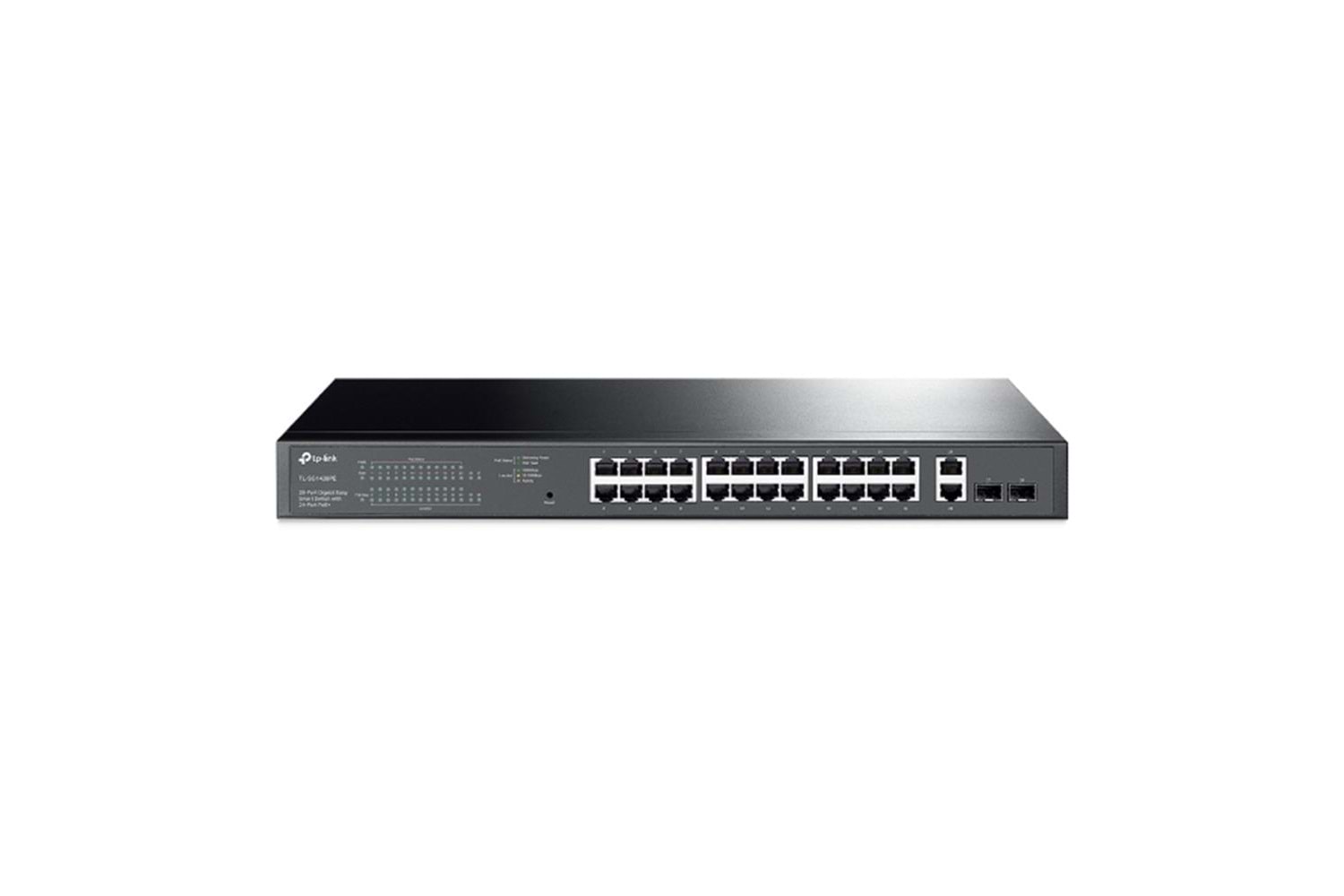 Tp-Link TL-SG1428PE 24 Port 10-100-1000 Poe+ Switch 2 Port SFP Çelik Kasa Rack Mount