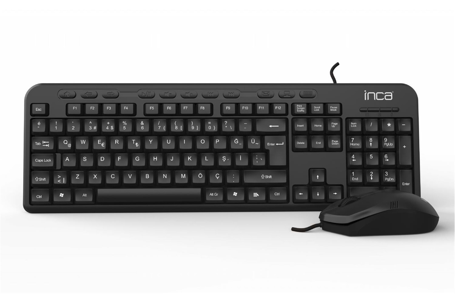 Inca Imk-375t Wired Multimedia Q Klavye&Mouse Set 1000Dpı (Kablo Uzunluğu 1,45mt)