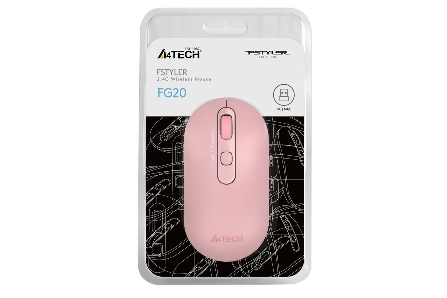 A4 Tech Fg20 Pembe Nano Kablosuz Optik 2000 Dpi Mouse