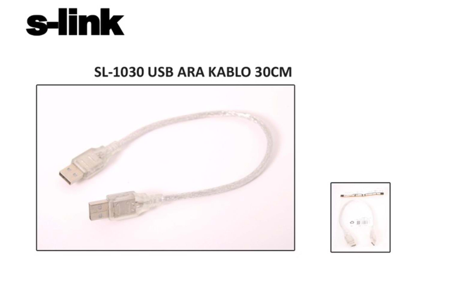 S-link SL-1030 Usb2.0 30cm AM to AM Kablosu