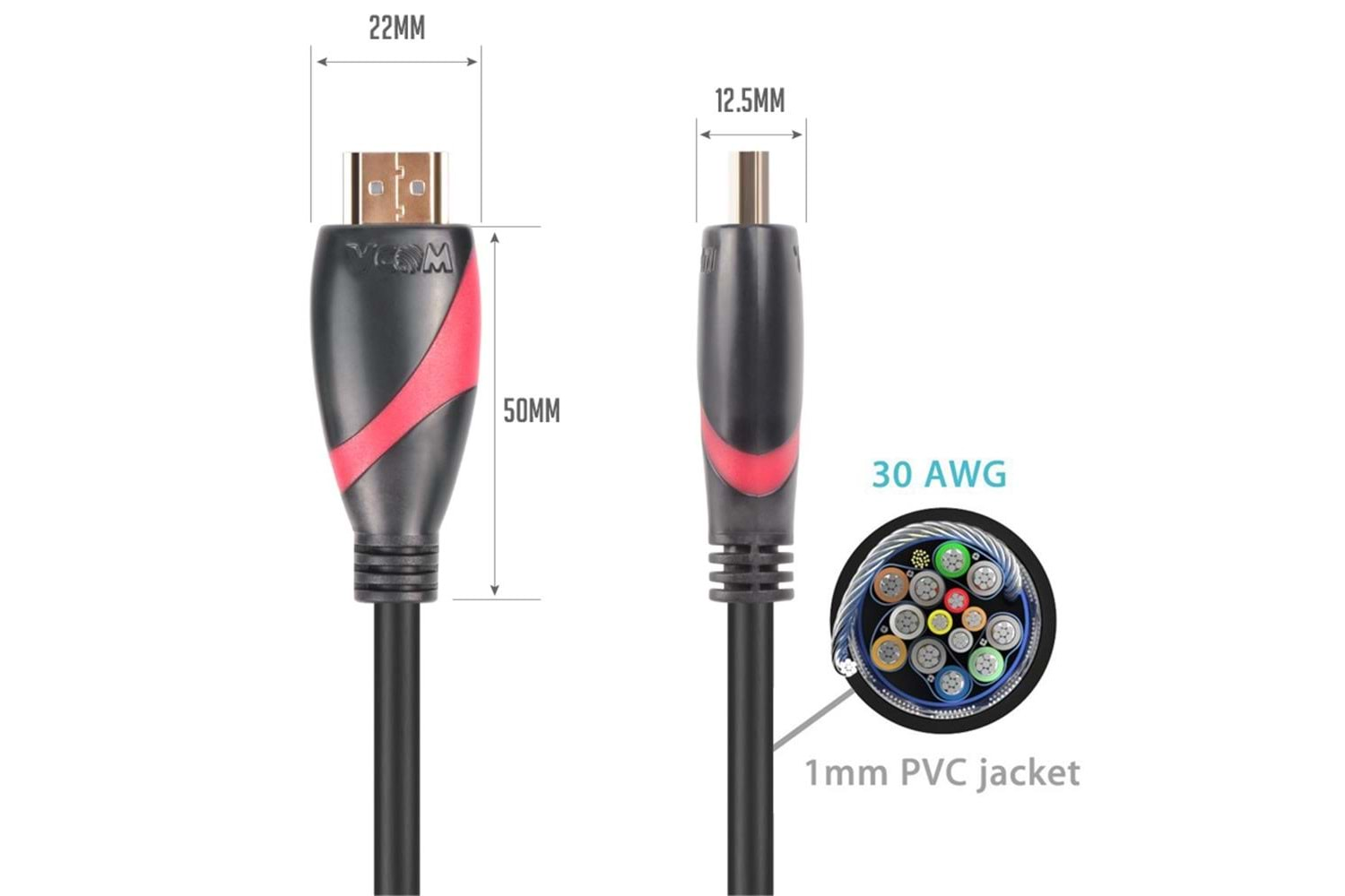 Vcom CG525-R-1.5 Siyah 1.5MT 1.4V Hdmi-M-Hdmi-M Kablo