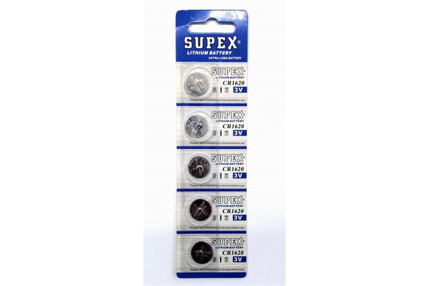 Supex CR1620-C5 3V Lityum Düğme Pil 5'li Paket