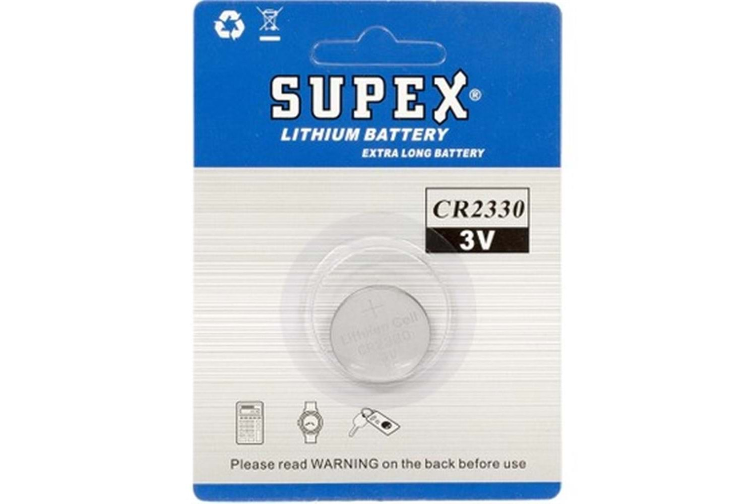 Supex CR2330 3V Lityum Tekli Paket Pil