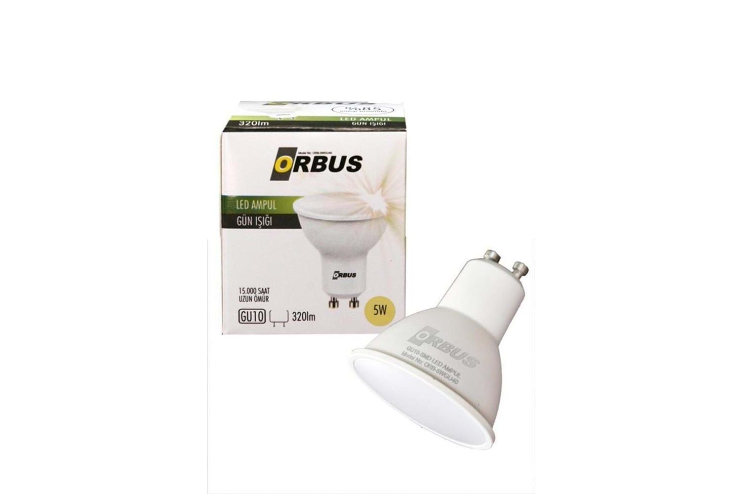 Orbus Orb-5w 5w Beyaz Işık Gu10 300lm 15.000 Saat Led Ampul