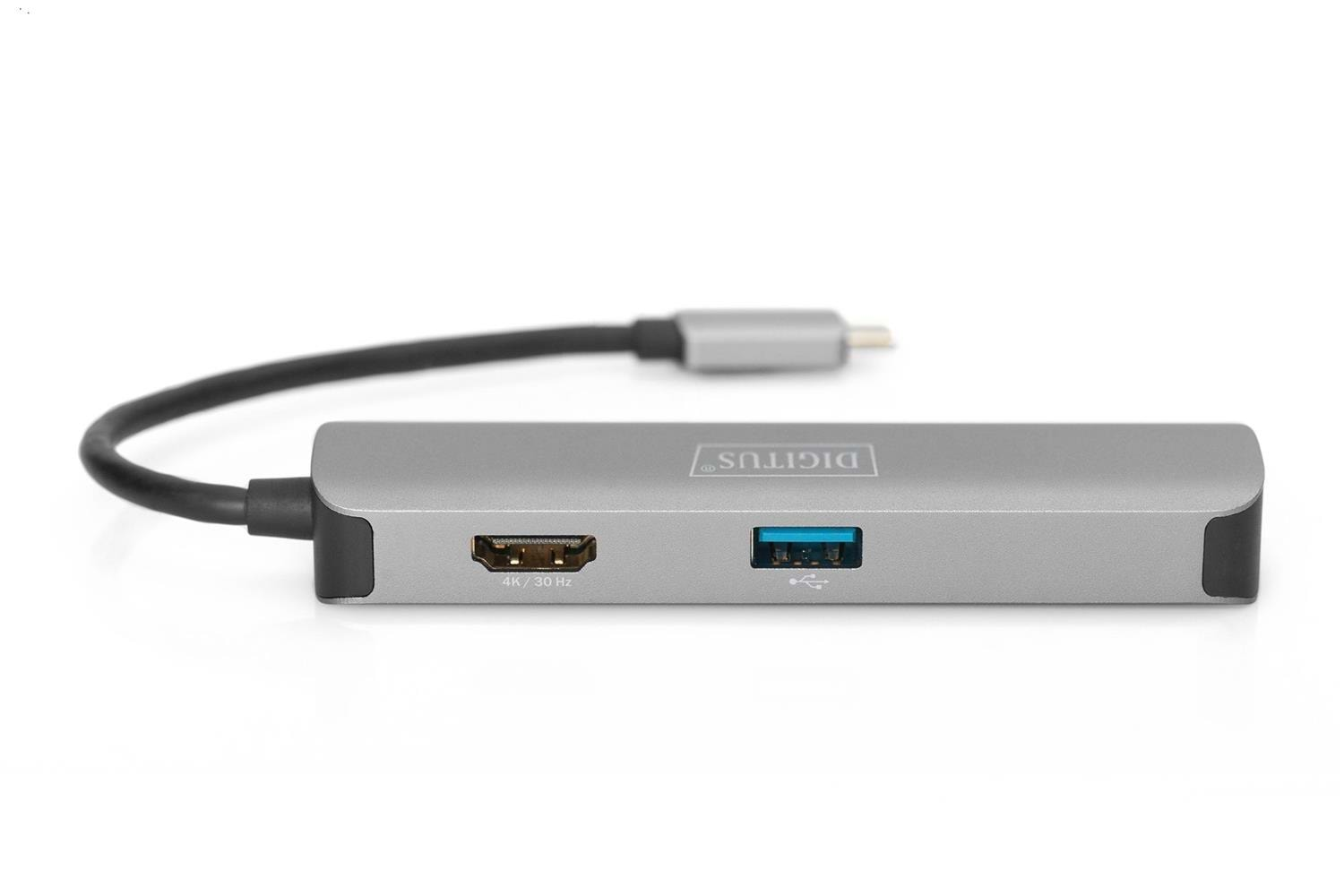 Digitus DA-70891 USB Tip C 5Port (USB-C™ Dock, 5 Port)x USB 3.0 port 2 x Kart okuyucu (SD-Mic