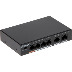 DAHUA 6port-4port PoE 60w 10/100 Yönetilemez Metal Kasa Switch DH-PFS3006-4ET-60