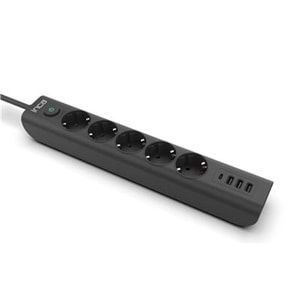 INCA IPW-44TU 5li 1,5mt Siyah 3Usb+Typ-C Akım Korumalı Led Tuşlu Priz 