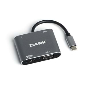 Hytech HY-USBC82 4K@30Hz Gri Metal 2xUSB3.0, 1xUSB