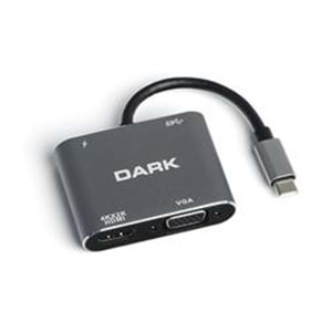 Hytech HY-USBC82 4K@30Hz Gri Metal 2xUSB3.0, 1xUSB