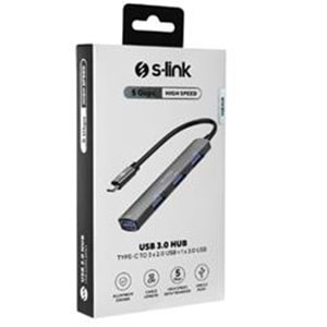 S-link SW-U324 3-USB2.0, 1-USB3.0 Type-C Metal USB Hub