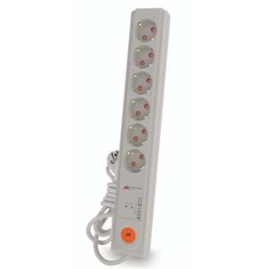 Mutlusan 6lı Anahtarlı Topraklı Grup Priz 2 Usb (Ç.K.)(3X1.5 1.5 Mt) (001 175 670002 15 00)