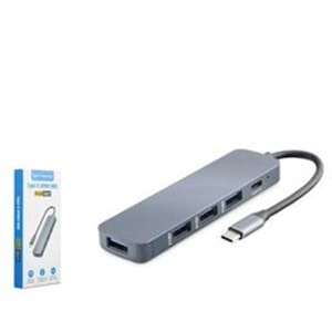 HADRON HDX7044 TYPE-C HUB 4-USB3.0 + DC SV GRİ