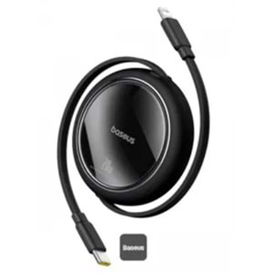 Baseus P10364501111-00 Free2Pull Makaralı Şarj Kablosu USB-C-Lightning 20W 1m