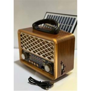 Everton Rt-735 Solar Enerjili Nostajık Radyo Bluetooth usb-fm-radyo