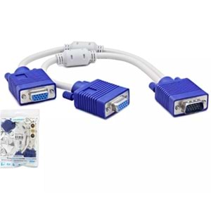 Hadron Hdx7753 Vga To 2-Vga F Y Kablo 30Cm Beyaz