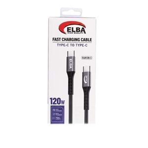Elba Elb120-1 120w Type-c To Type-c 1Mt Siyah Örgülü Şarj Kablosu ( Data Veri )