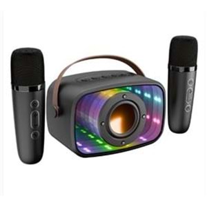 Mikado MD-57BT Endless 5W Siyah TF + USB + AUX + BT Destekli 2 Wireless Karaoke Mikrofon 1200mAh 