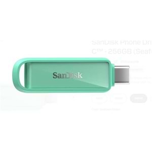 Sandisk SDIXS0N-256G-GN6NQ 256GB Phone Drive with USB-C-128GB (Seafoam Green) Flash Bellek