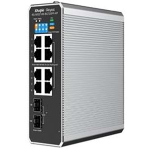 Ruijie RG-NIS2100-8GT2SFP-HP 8x10-100-1000 PoE+2xSFP Port IP40 Harici Güç Kaynağı Endüstriyel Switch