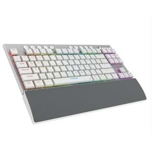 Rampage BERU Beyaz 2.4G + BT Wireless RED SWITCH Mekanik Gaming Oyuncu Klavye Slim RGB