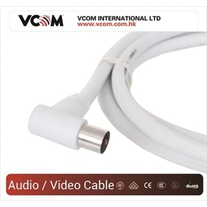 Vcom CV601R 5mt Analog Beyaz Tv Kablosu