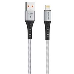 Hytech HY-X331 1m 2.4A Lightning Silver Gri Data + Şarj Kablosu