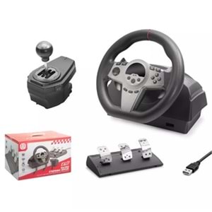 Nodar Nd757 Direksiyon Seti Siyah 270° Ps4-Ps3-Pc-Xbox One-N-Sw-Xbox Series-S P4 Slim P4 Pro Siyah