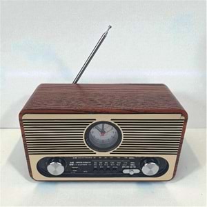 Everton RT-566 Bluetooth-USB-SD-FM Şarjlı Saatli Nostaljik Radyo 