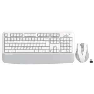 A4 Tech FG2500S Beyaz Plus 2.4GHz FN-MM Türkçe Q 3200DPI Klavye & Mouse Set