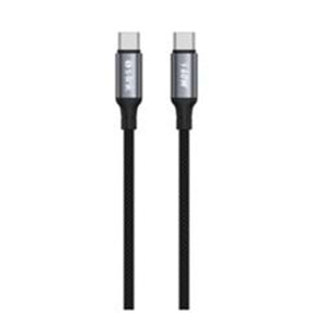 S-link Armor CC-01 60W 1.2m Type-C to Type-C PD Örgülü Metal Başlıklı Siyah Hızlı Şarj Kablosu