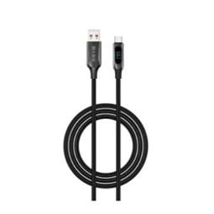 S-link Armor LED UC-066 66W 1m USB to Type-C PD Örgülü LED Başlıklı Siyah Hızlı Şarj Kablosu
