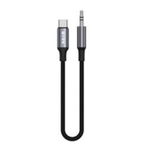 S-link Armor MC-01 1.2m Type-C to M AUX Örgülü Metal Başlıklı Siyah Ses Kablosu